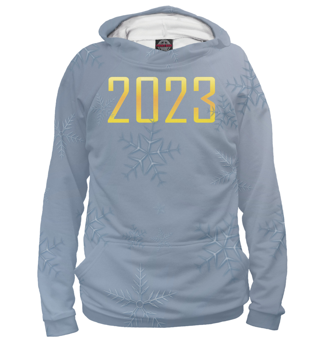Мужское Худи Новый 2023 год со снежинками, артикул: NG3-487412-hud-2
