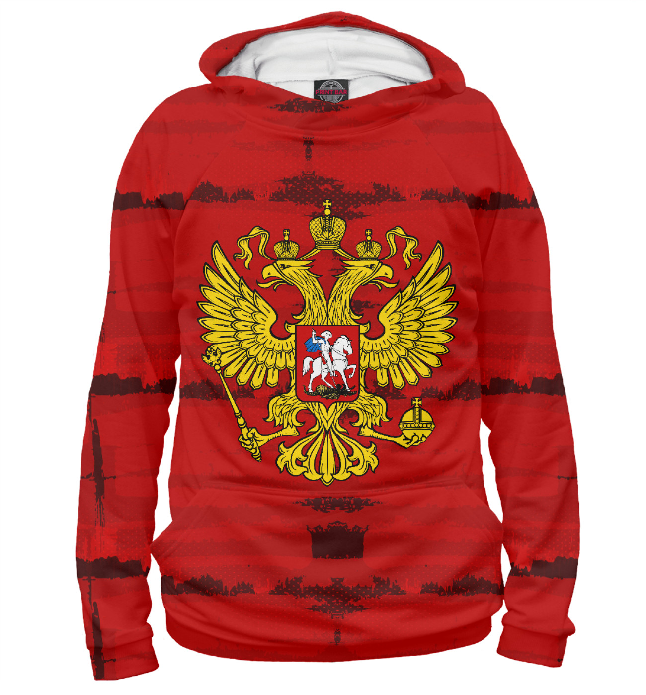 Мужское Худи Russia collection red, артикул: SRF-471280-hud-2