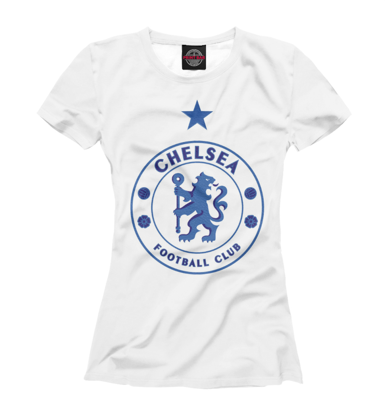 Женская Футболка Логотип FC Chelsea, артикул: CHL-608231-fut-1