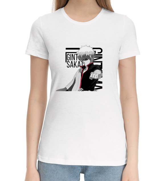 Женская Хлопковая футболка Гинтама, артикул: ANR-608281-hfu-1