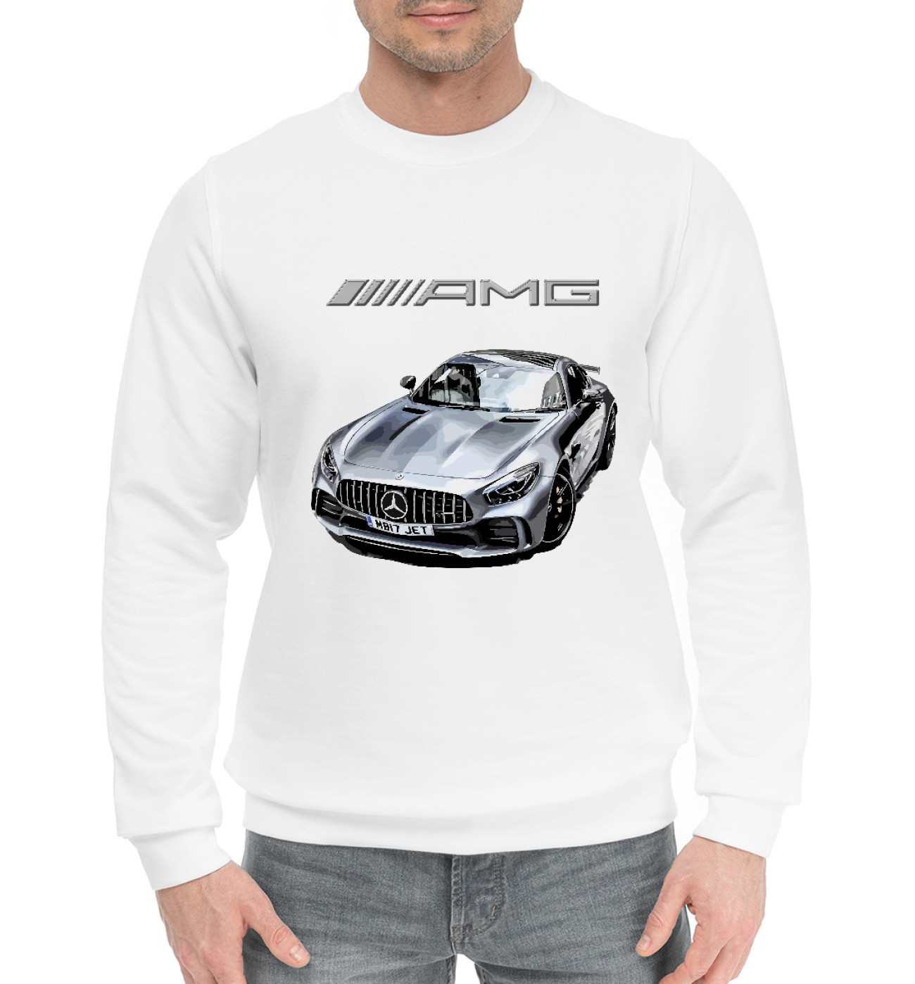 Мужской Хлопковый свитшот Mercedes AMG, артикул: MER-411354-hsw-2