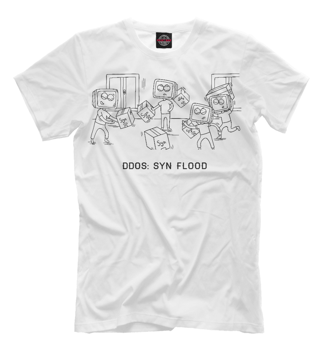 Мужская Футболка DDoS: SYN Flood, артикул: ITT-997588-fut-2