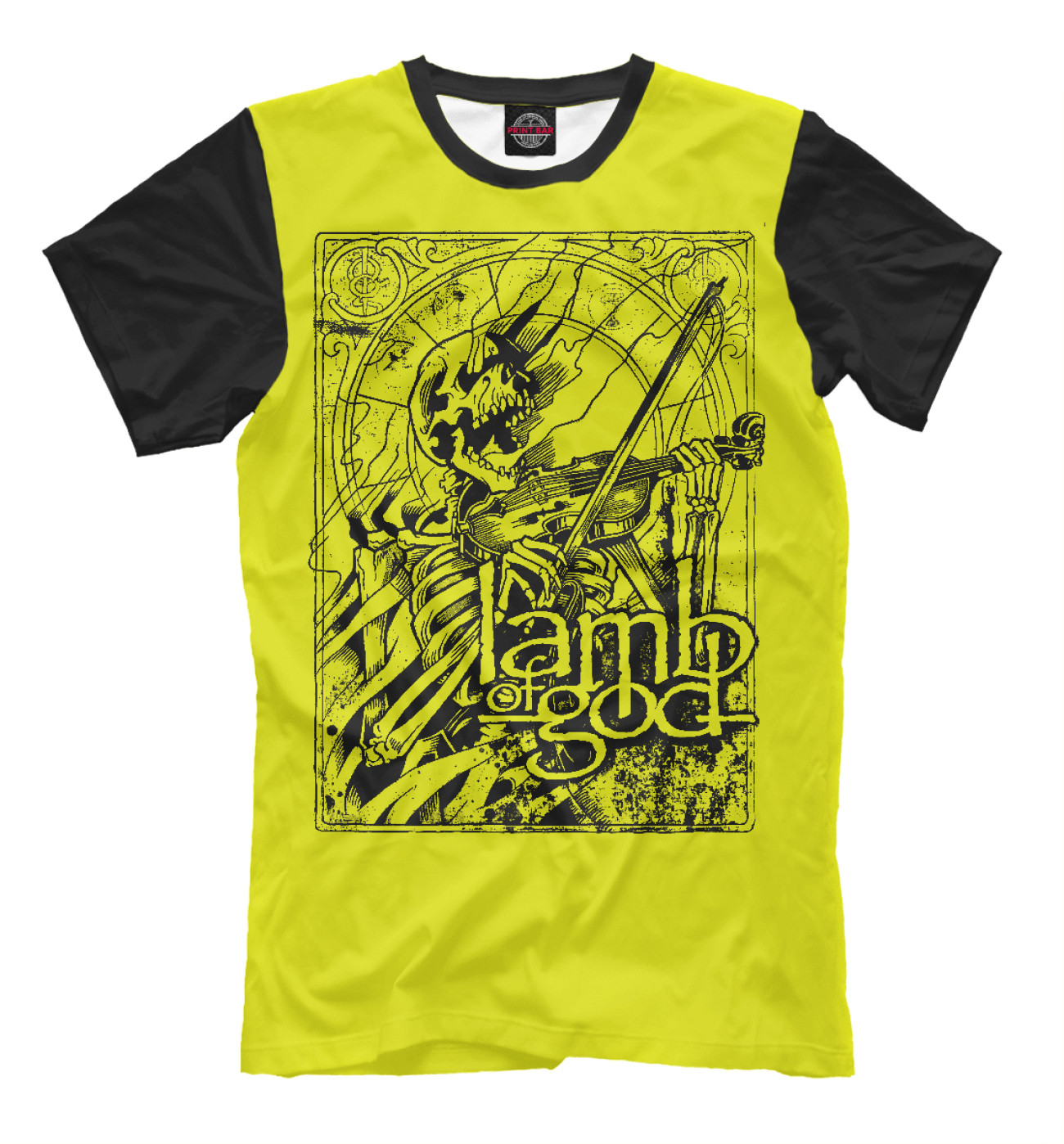 Мужская Футболка Lamb of God (yellow), артикул: LOG-633220-fut-2