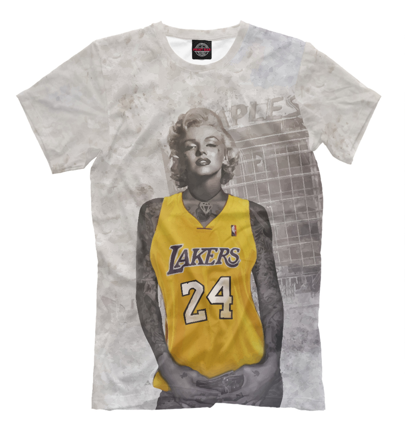 Мужская Футболка Lakers 24 Marilyn, артикул: NBA-257703-fut-2