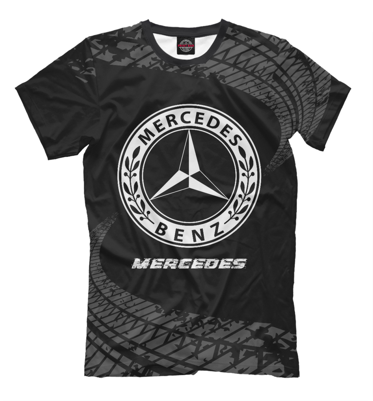 Мужская Футболка Mercedes Speed Tires на темном, артикул: MER-678625-fut-2