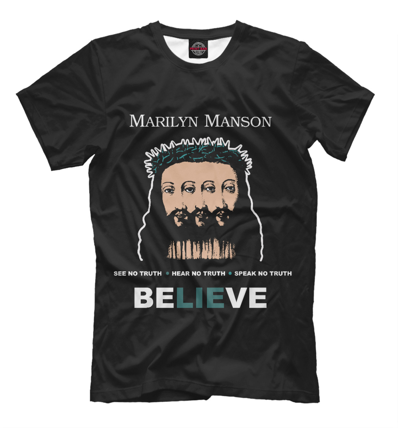 Мужская Футболка Marilyn Manson, артикул: MRM-166735-fut-2