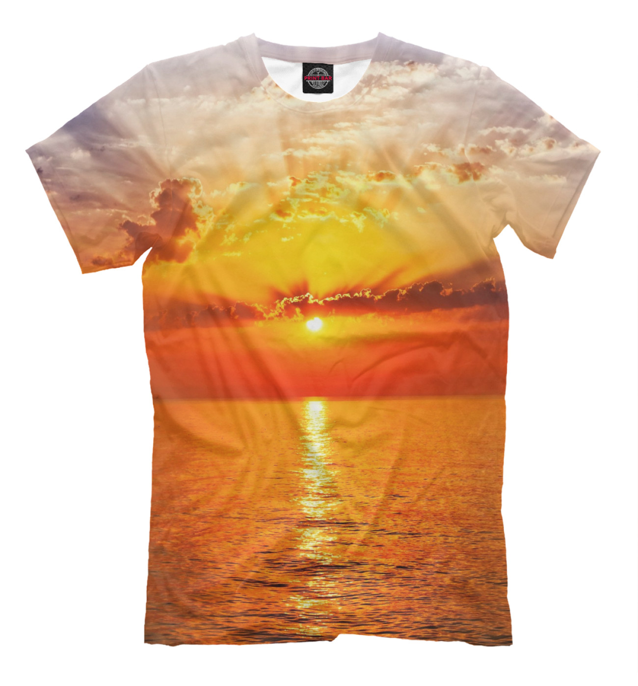 Мужская Футболка Потрясающий закат на море, артикул: SUN-572823-fut-2