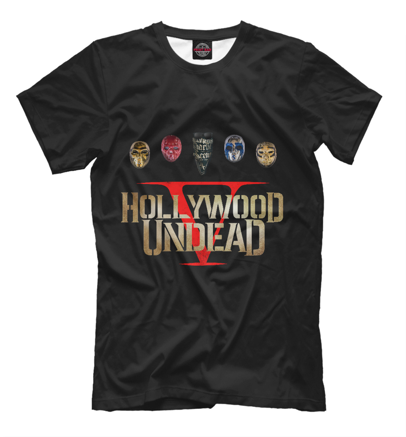 Мужская Футболка Hollywood Undead Five, артикул: HLW-274579-fut-2
