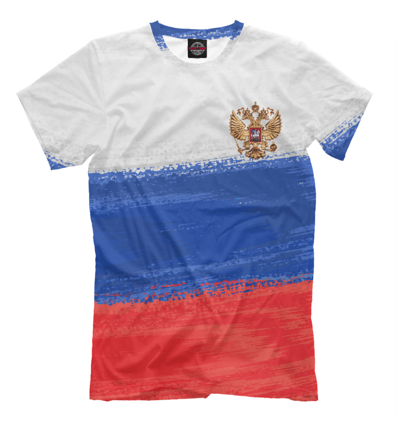 Мужская Футболка Флаг России с гербом, артикул: BZN-290591-fut-2