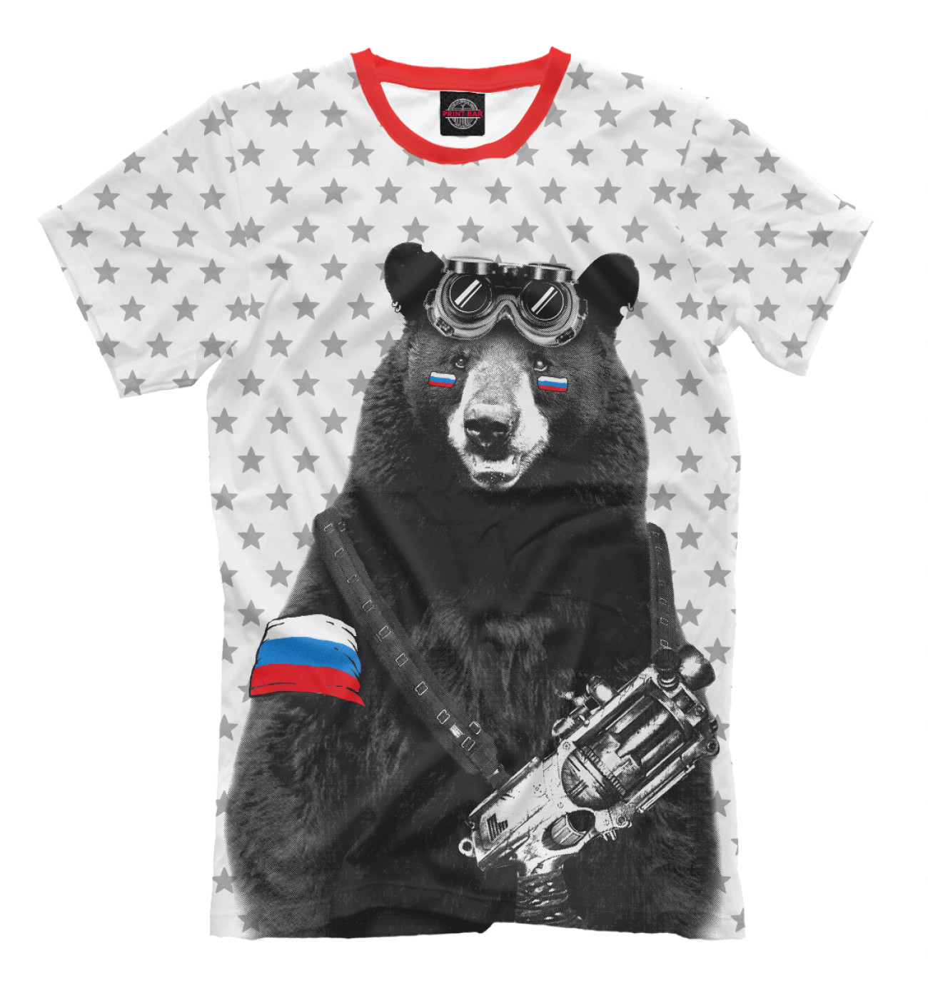 Мужская Футболка Армейский медведь, артикул: VZL-987767-fut-2