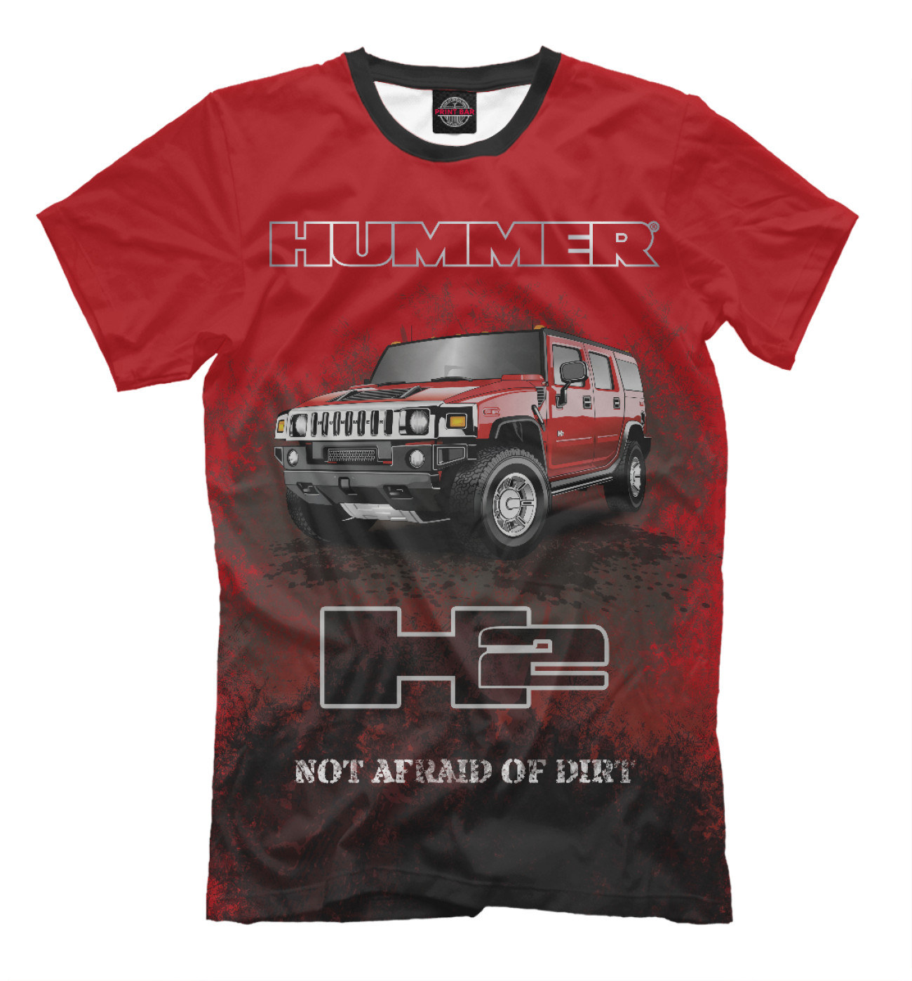 Мужская Футболка Hummer H2 Red, артикул: AUS-205114-fut-2