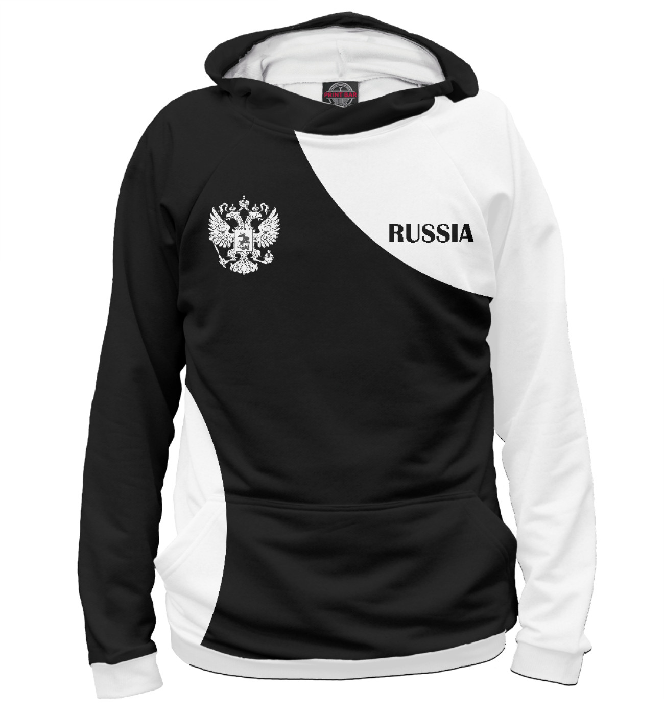 Мужское Худи Russia Black&White, артикул: SRF-925299-hud-2
