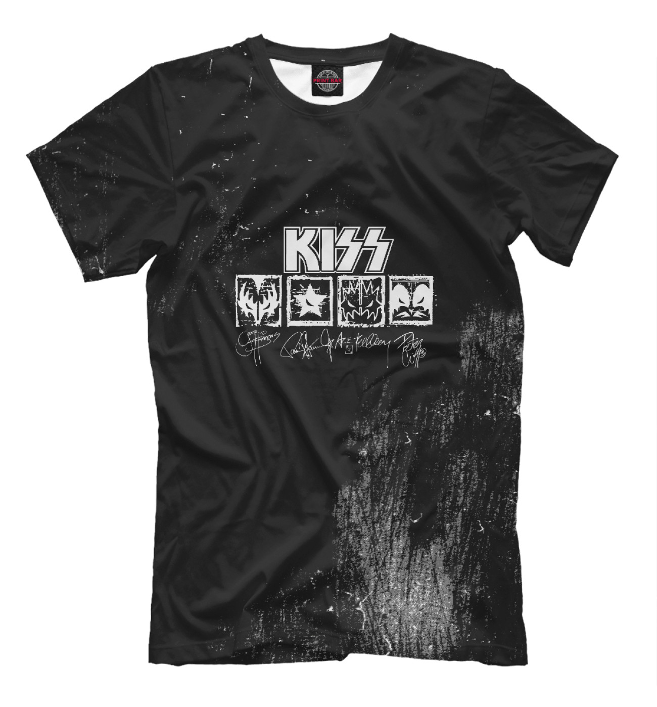 Мужская Футболка Kiss лого участников, артикул: KIS-252644-fut-2