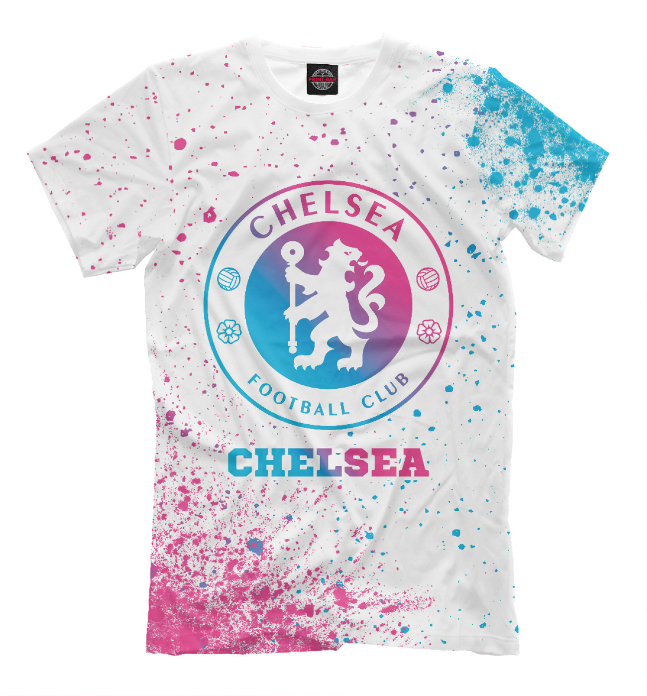 Мужская Футболка Chelsea Neon Gradient (цветные брызги), артикул: CHL-323541-fut-2