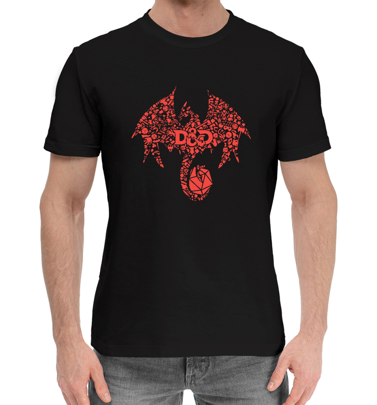 Мужская Хлопковая футболка Dungeons & Dragons, артикул: RPG-647850-hfu-2