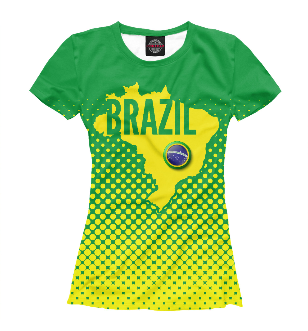 Женская Футболка Бразилия, артикул: FTO-235657-fut-1