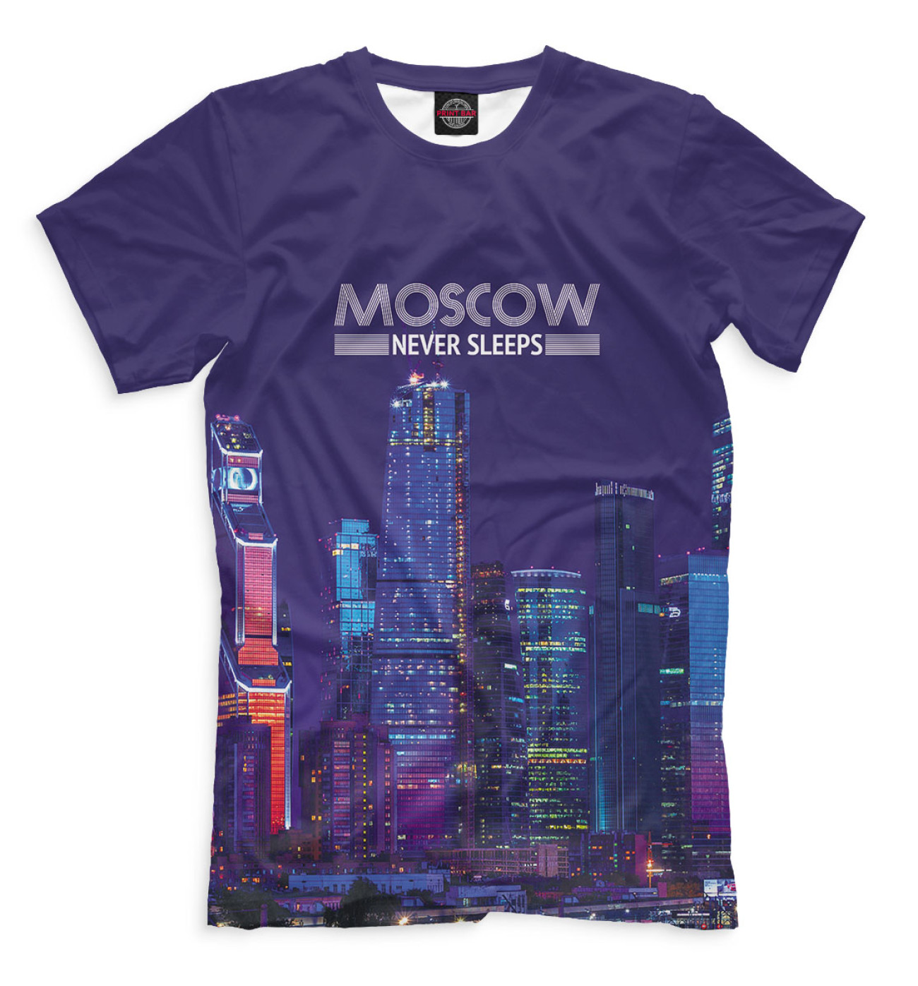 Мужская Футболка Moscow never sleeps, артикул: MOS-255949-fut-2