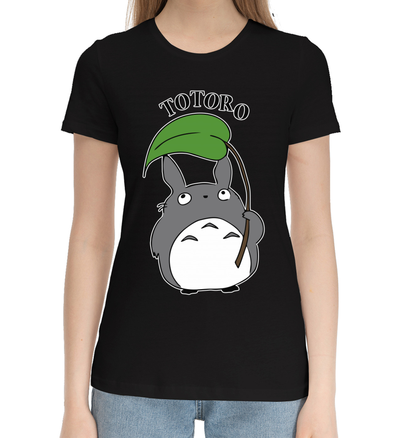 Женская Хлопковая футболка Totoro, артикул: SGH-240561-hfu-1