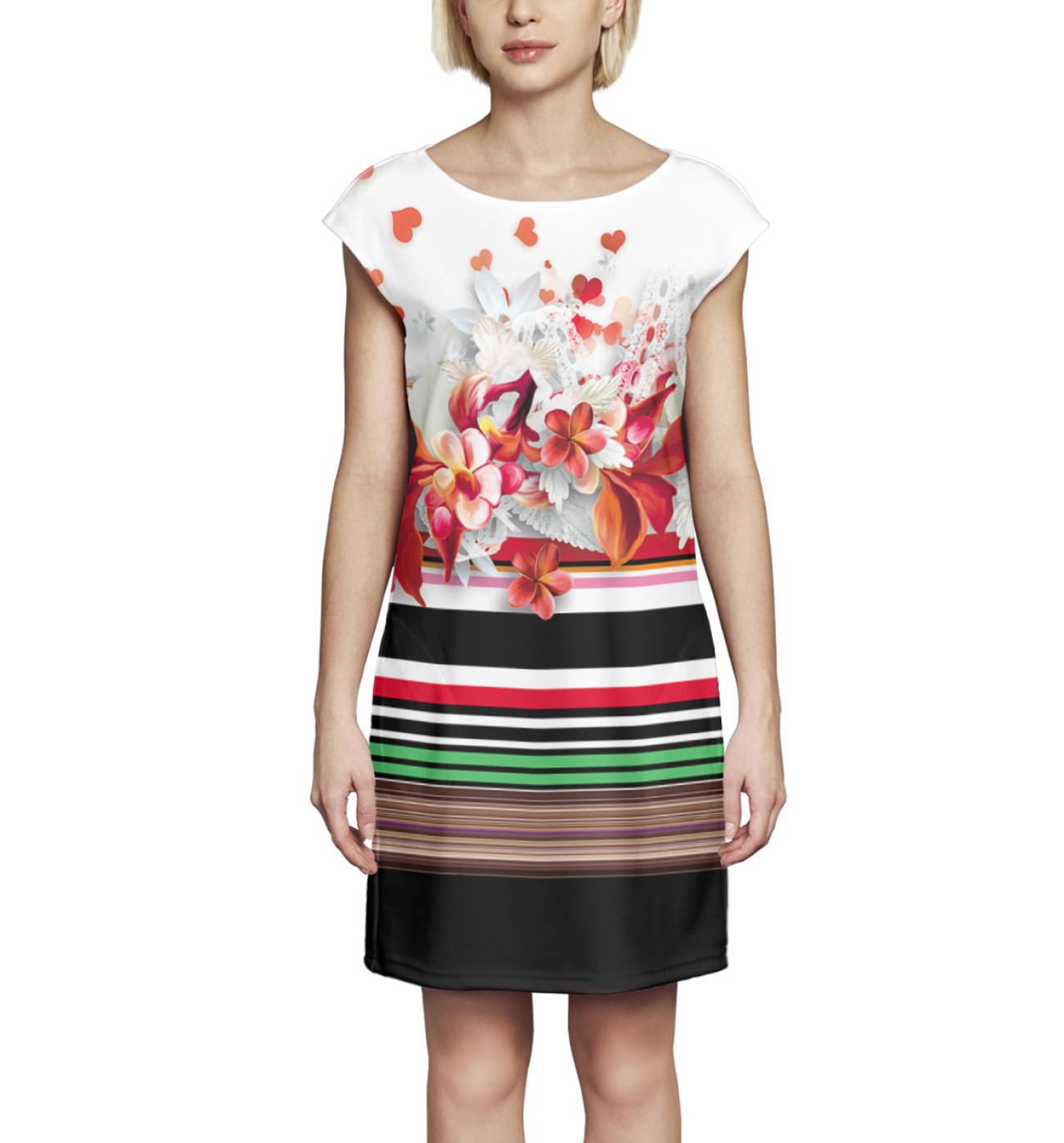 Женское Платье без рукавов Цветы, артикул: NWT-644617-pbr-1
