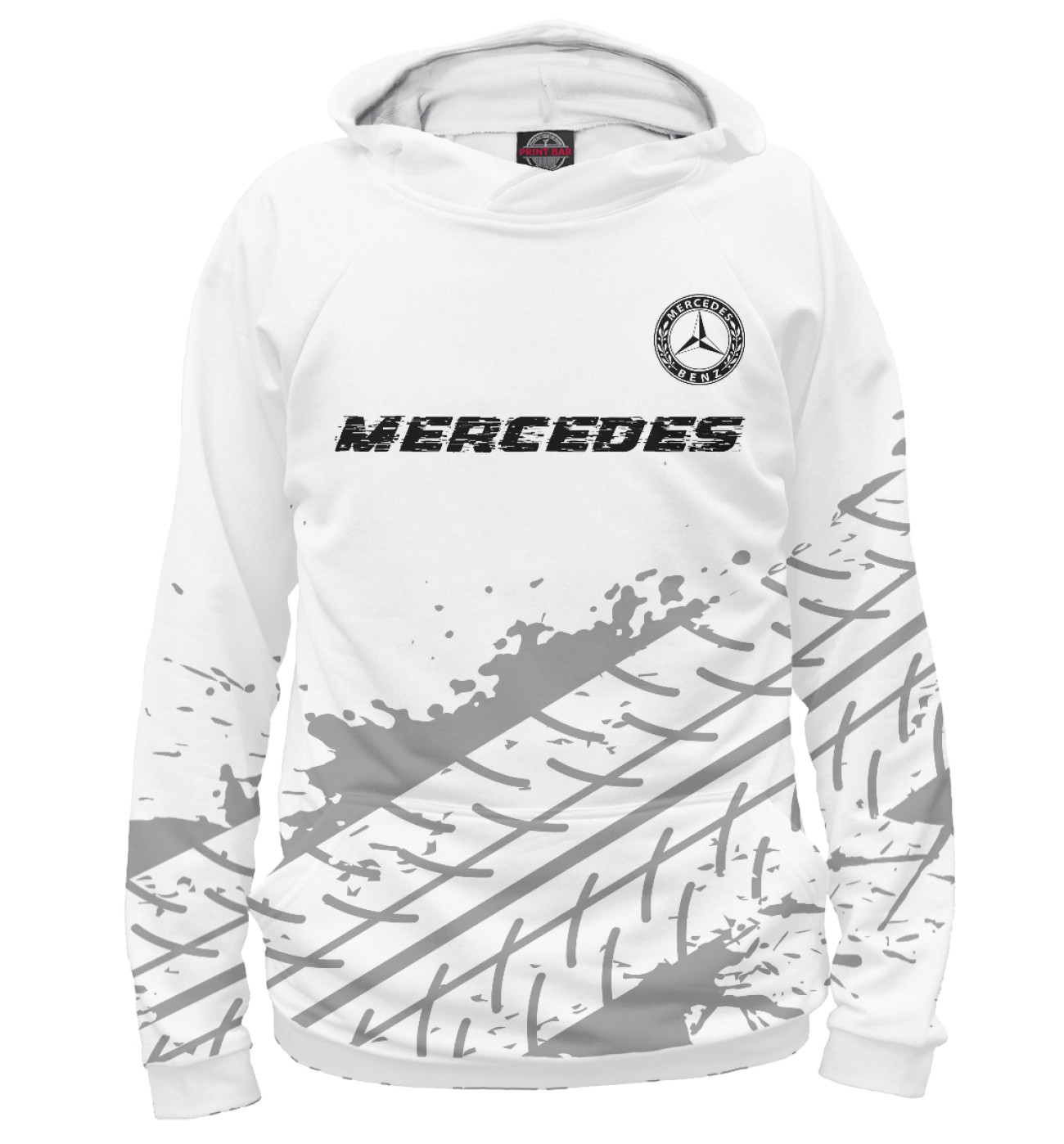 Мужское Худи Mercedes Speed Шины (белый фон), артикул: MER-752109-hud-2
