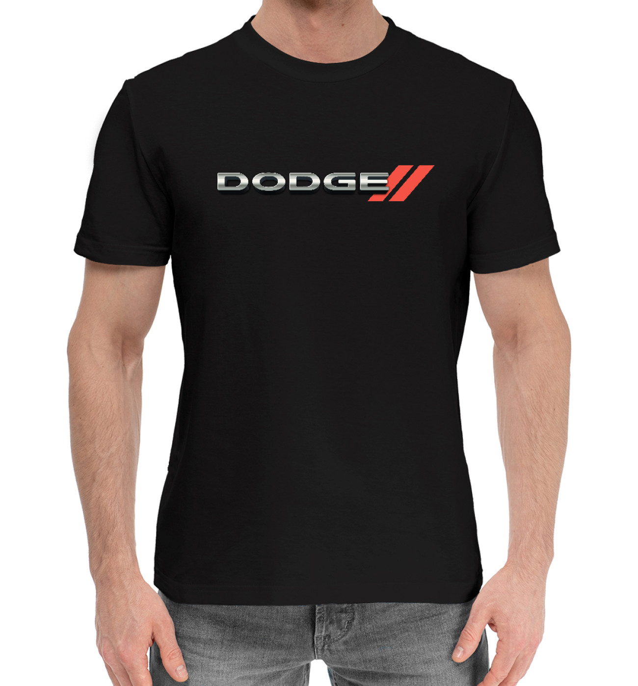 Мужская Хлопковая футболка Dodge, артикул: AMP-539800-hfu-2