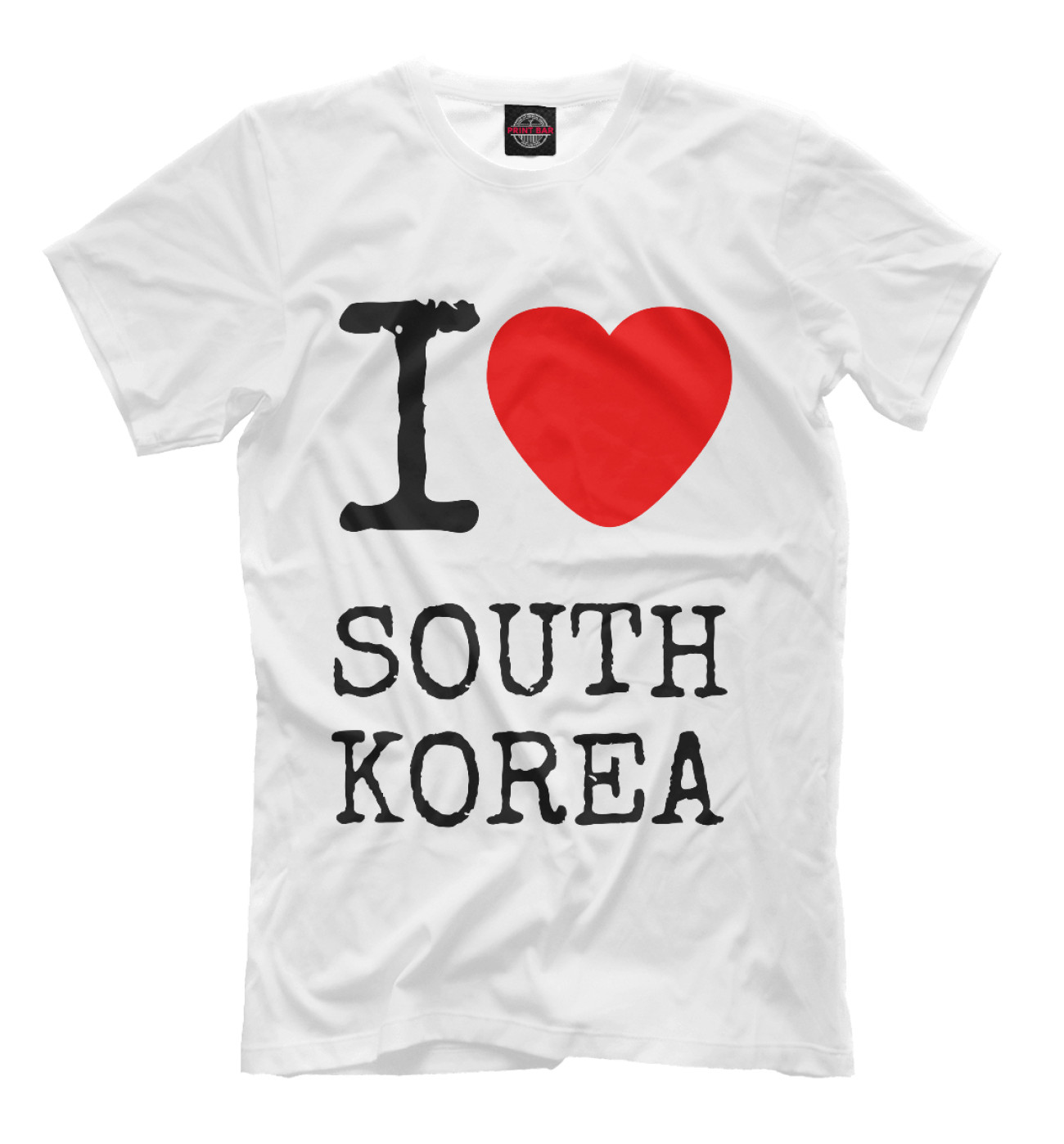 Мужская Футболка I love South Korea, артикул: KPP-732068-fut-2