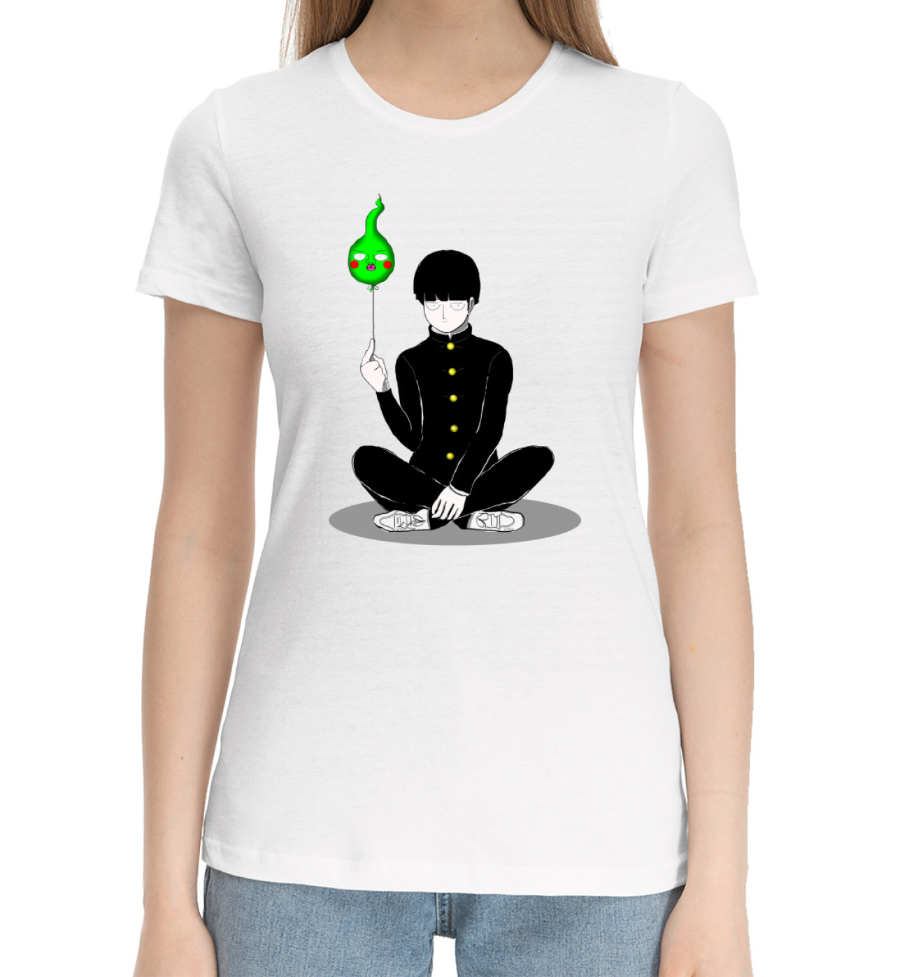 Женская Хлопковая футболка Моб Психо 100, артикул: MOB-527005-hfu-1