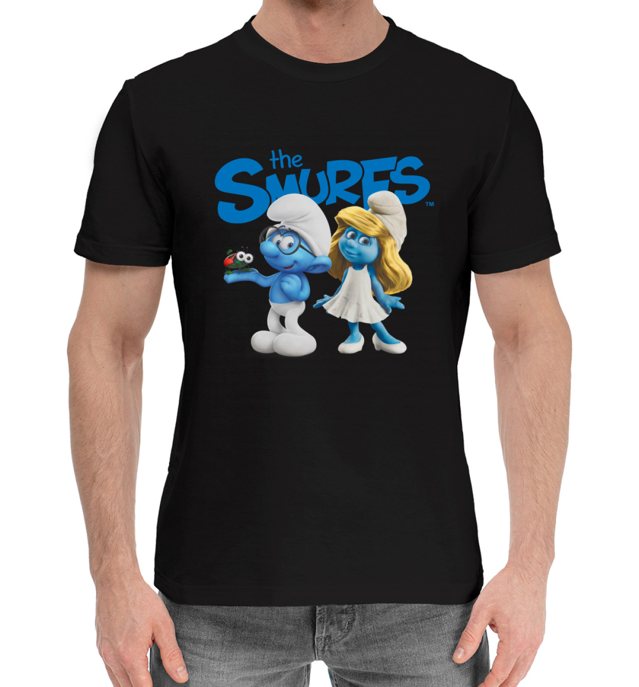 Мужская Хлопковая футболка The Smurfs, артикул: MFR-679658-hfu-2