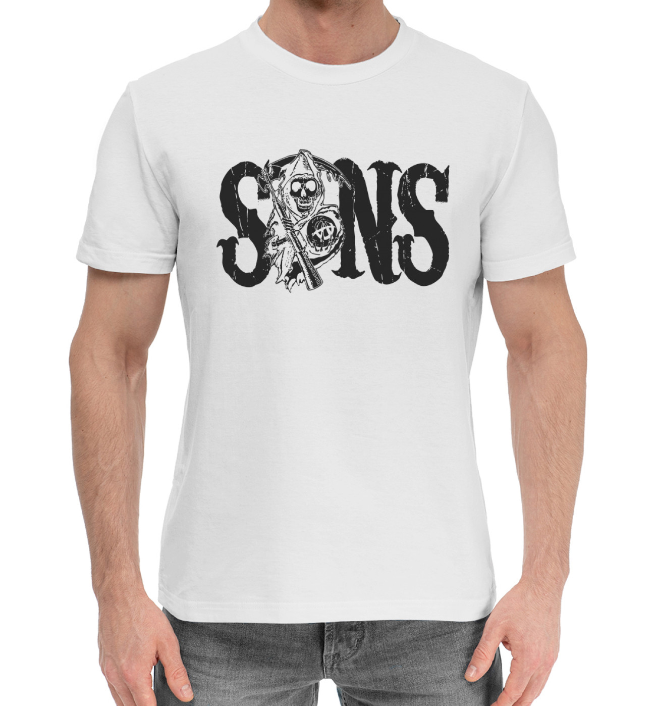 Мужская Хлопковая футболка Sons of Anarchy, артикул: SOA-425130-hfu-2