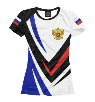 Футболка Россия - флаг на рукавах