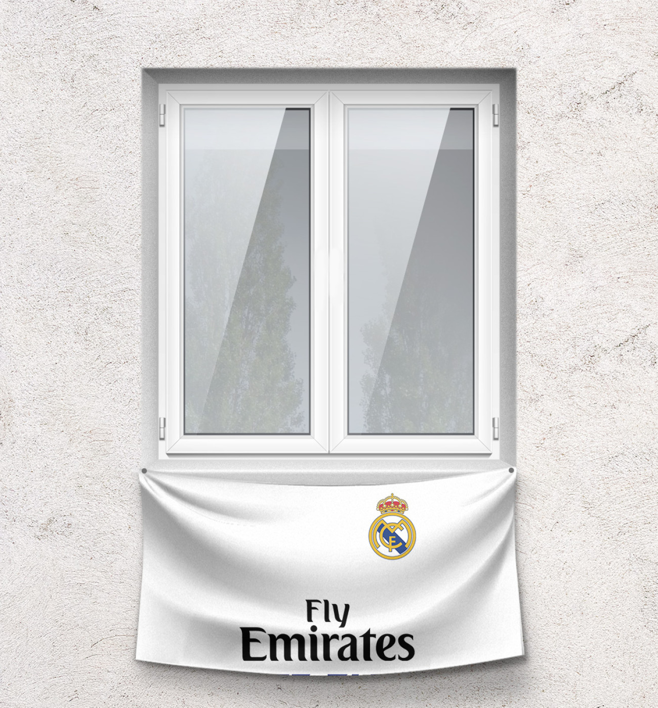Флаг Форма Реал Мадрид, артикул: REA-876584-flg