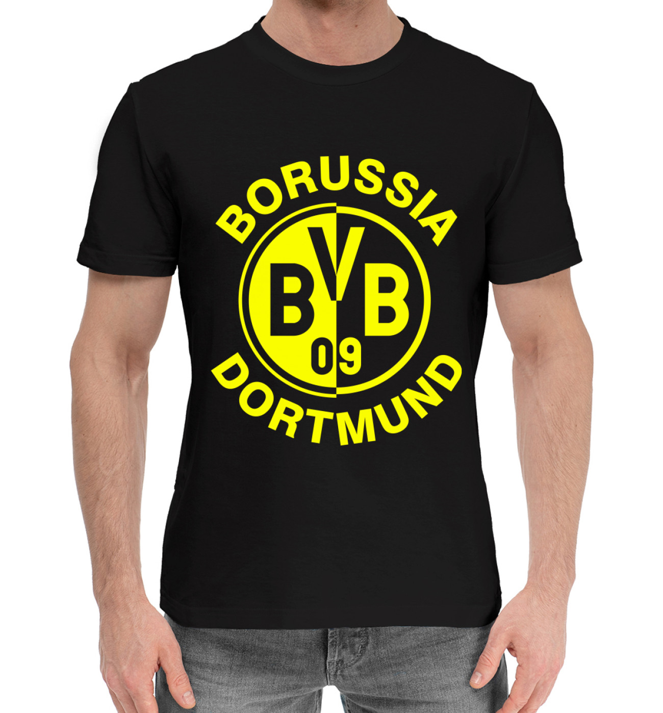 Мужская Хлопковая футболка Боруссия Дортмунд, артикул: BRS-648655-hfu-2