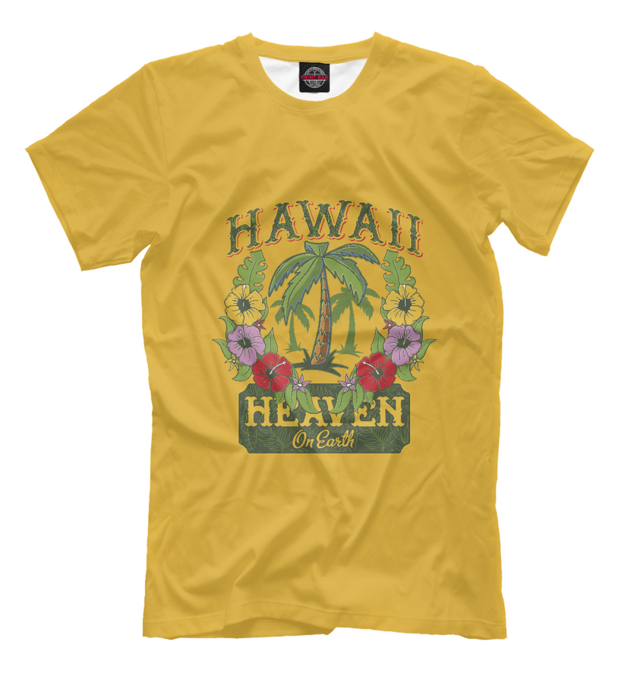 Мужская Футболка Hawaii - heaven on earth, артикул: TRL-468389-fut-2