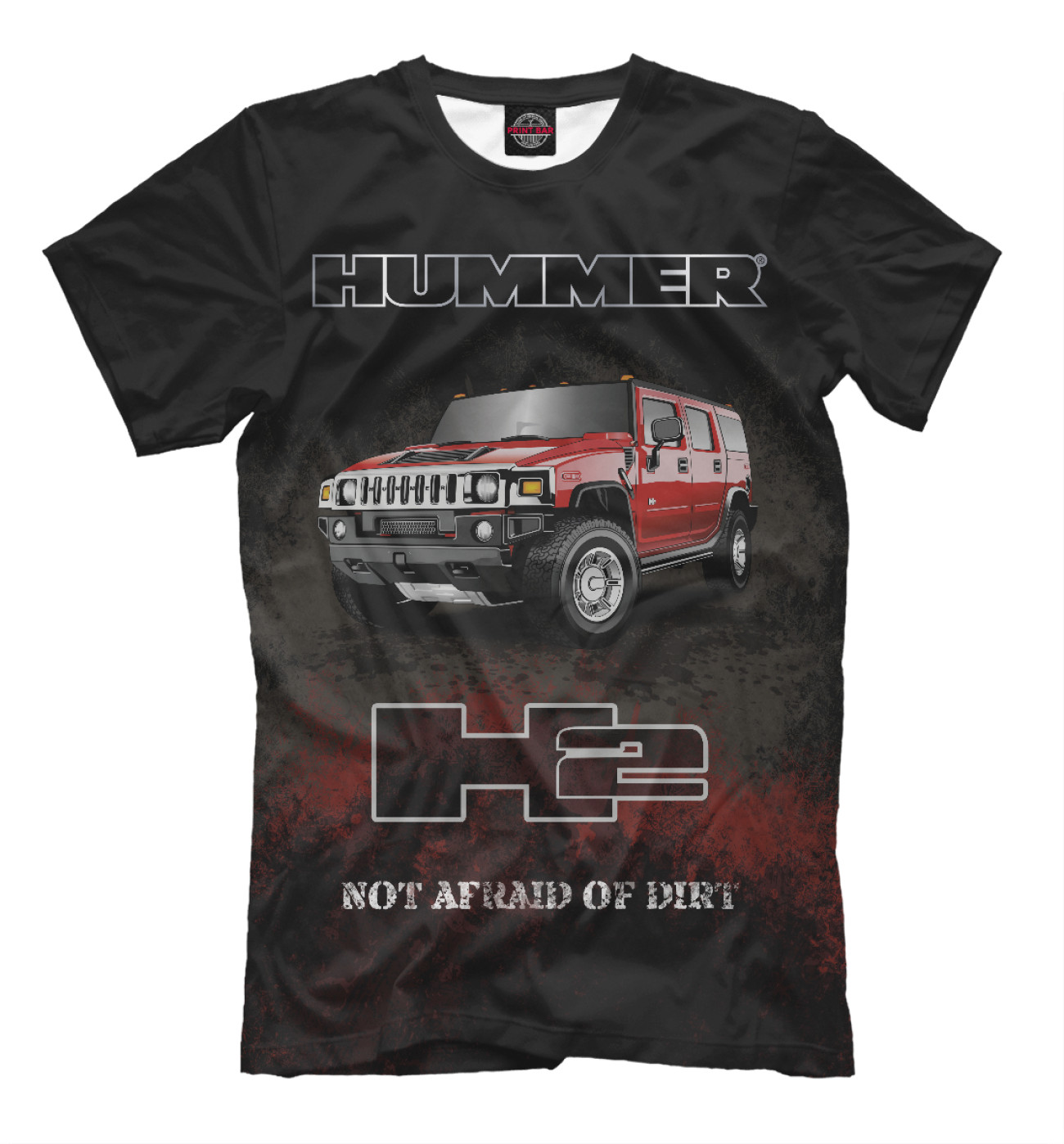Мужская Футболка Hummer H2 на черном, артикул: AUS-546084-fut-2