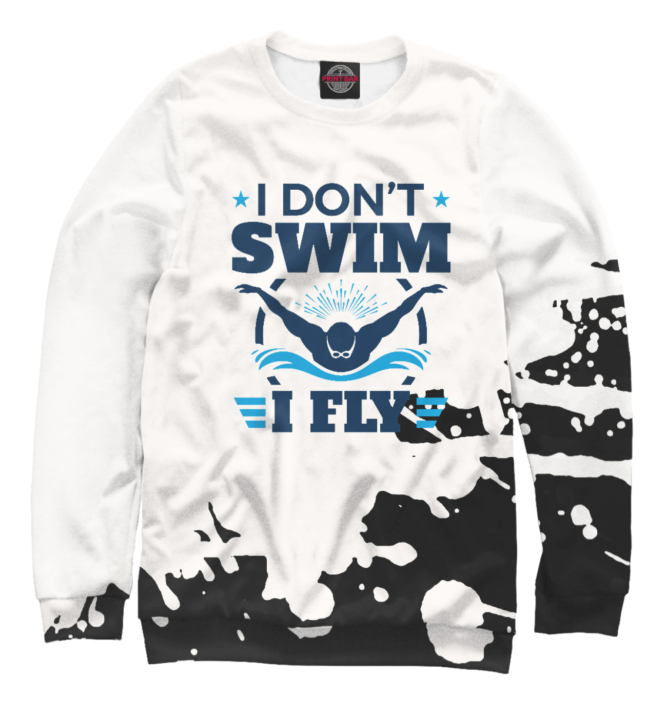 Мужской Свитшот I Don't Swim I Fly Swimming, артикул: SRZ-589501-swi-2