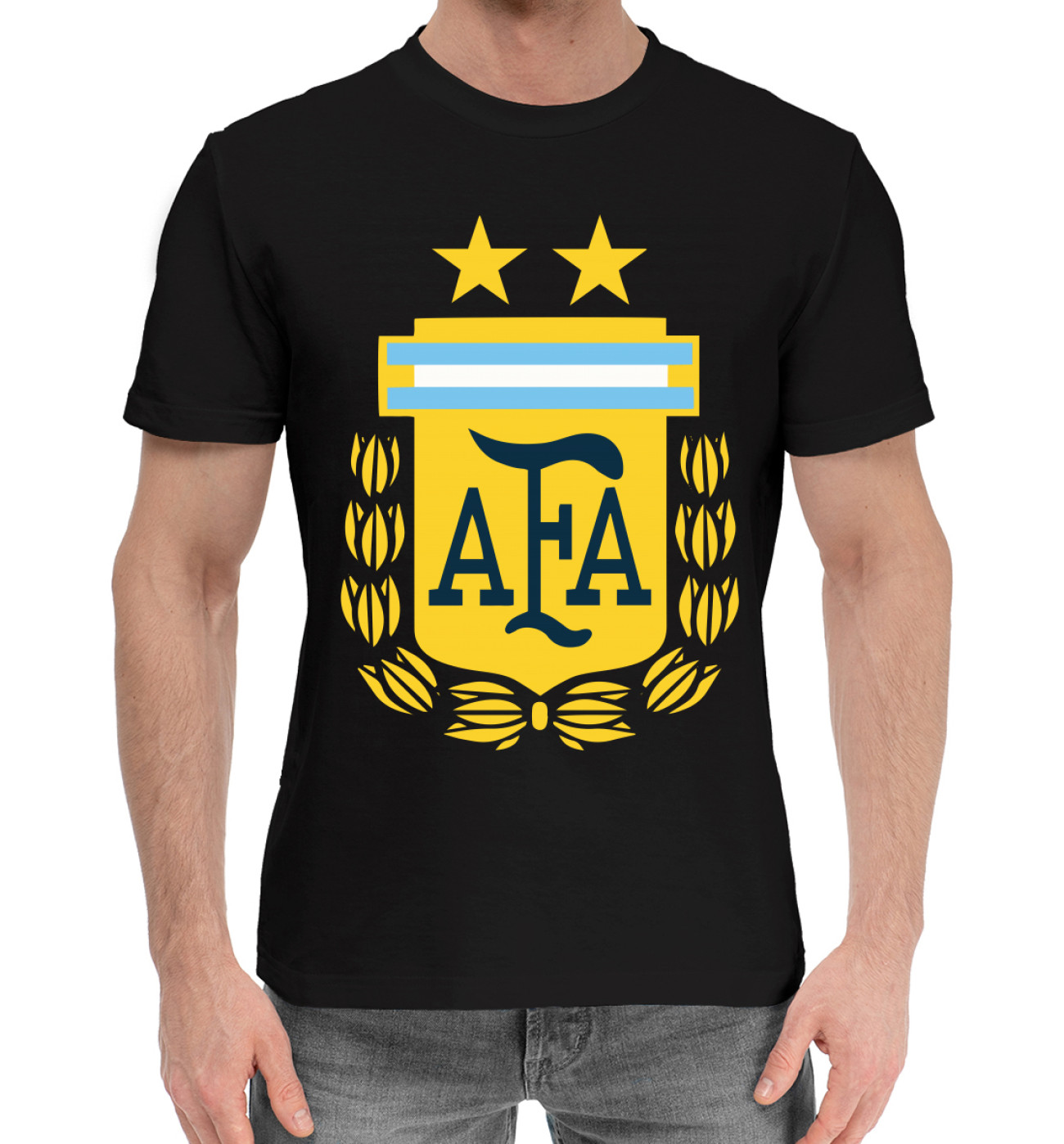 Мужская Хлопковая футболка Сборная Аргентины, артикул: SAN-926776-hfu-2