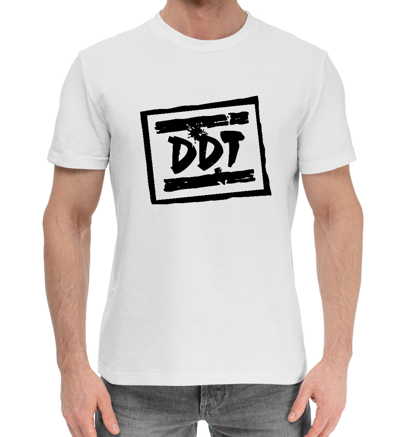Мужская Хлопковая футболка ДДТ лого, артикул: DTT-724302-hfu-2