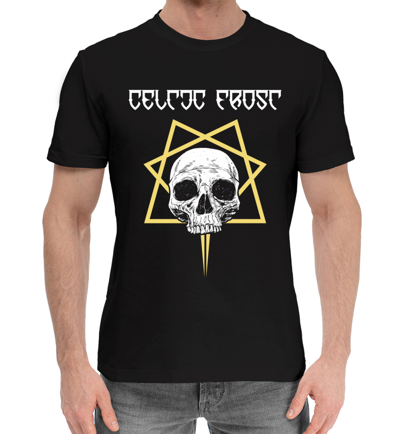 Мужская Хлопковая футболка Celtic Frost, артикул: BLK-352908-hfu-2