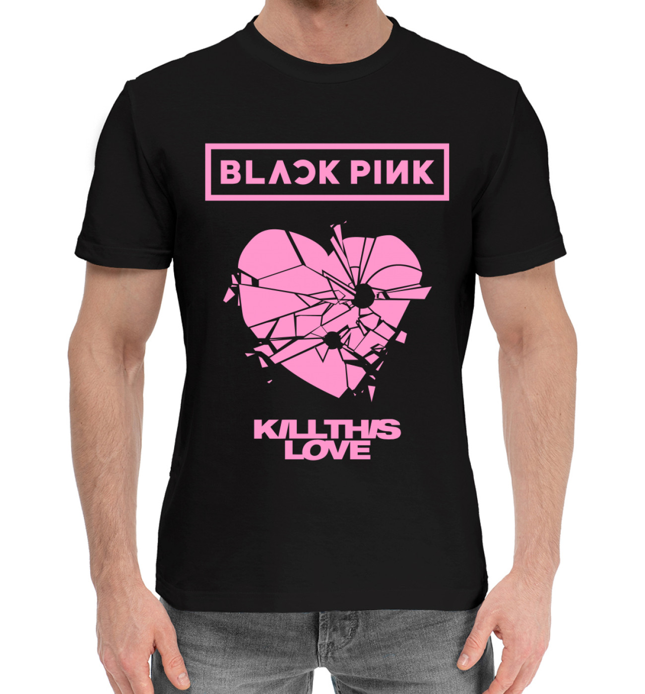 Мужская Хлопковая футболка BLACKPINK, артикул: BCK-318969-hfu-2