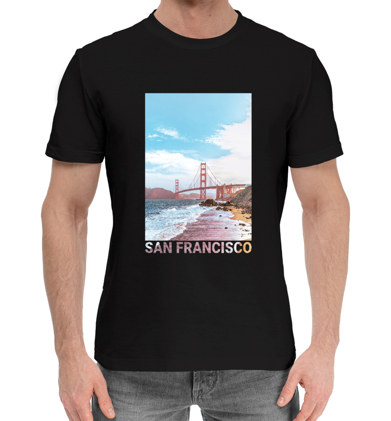 Мужская Хлопковая футболка San francisco, артикул: USA-325423-hfu-2