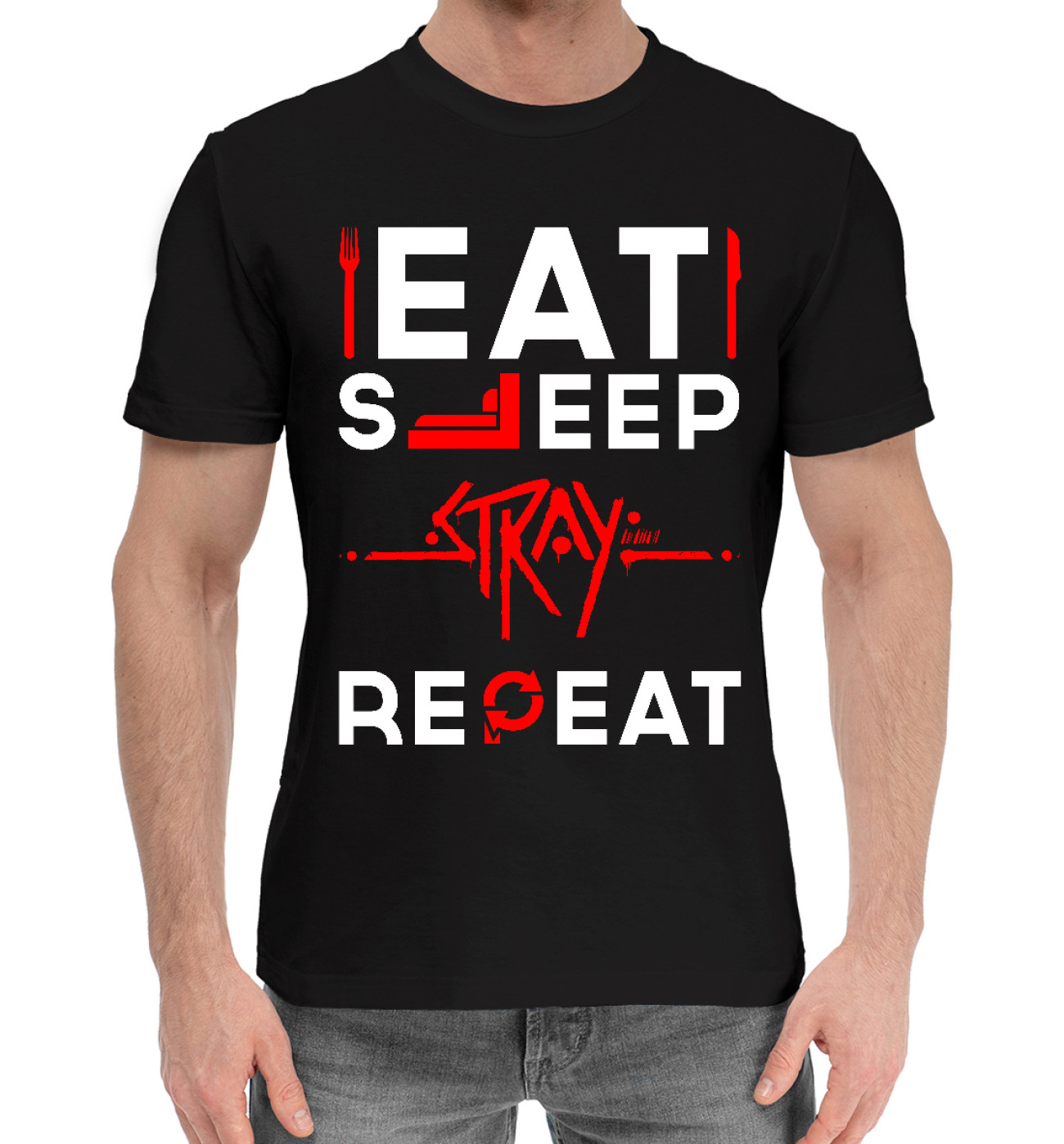 Мужская Хлопковая футболка Stray Routine, артикул: SSC-403967-hfu-2