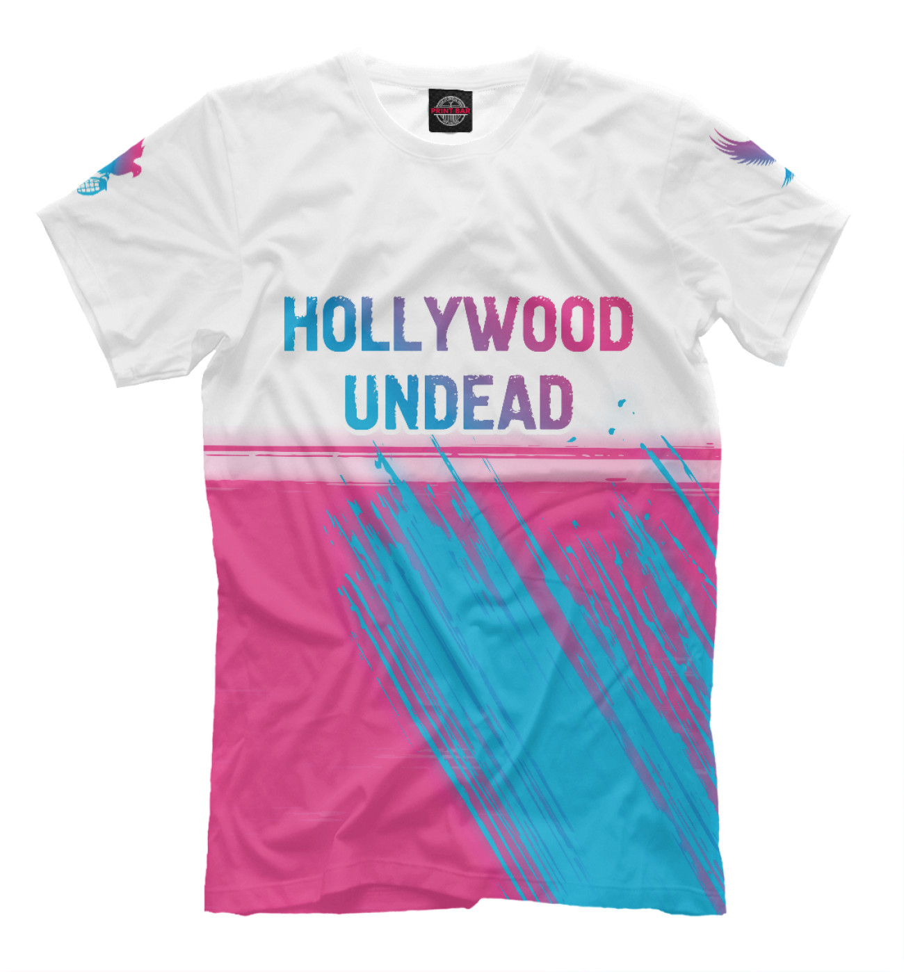 Мужская Футболка Hollywood Undead Neon Gradient, артикул: HLW-920025-fut-2