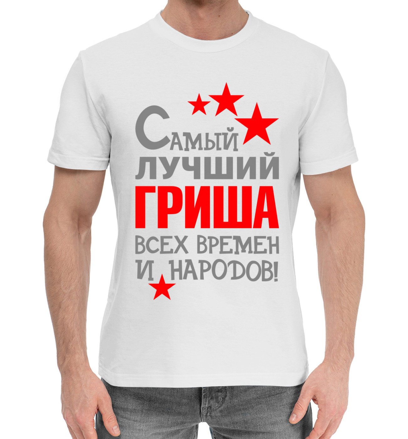 Мужская Хлопковая футболка Гриша, артикул: IMR-737490-hfu-2