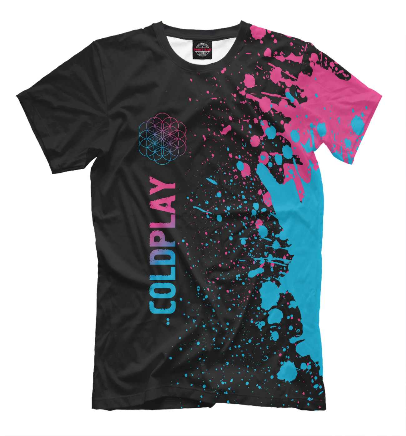 Мужская Футболка Coldplay Neon Gradient, артикул: COL-463560-fut-2