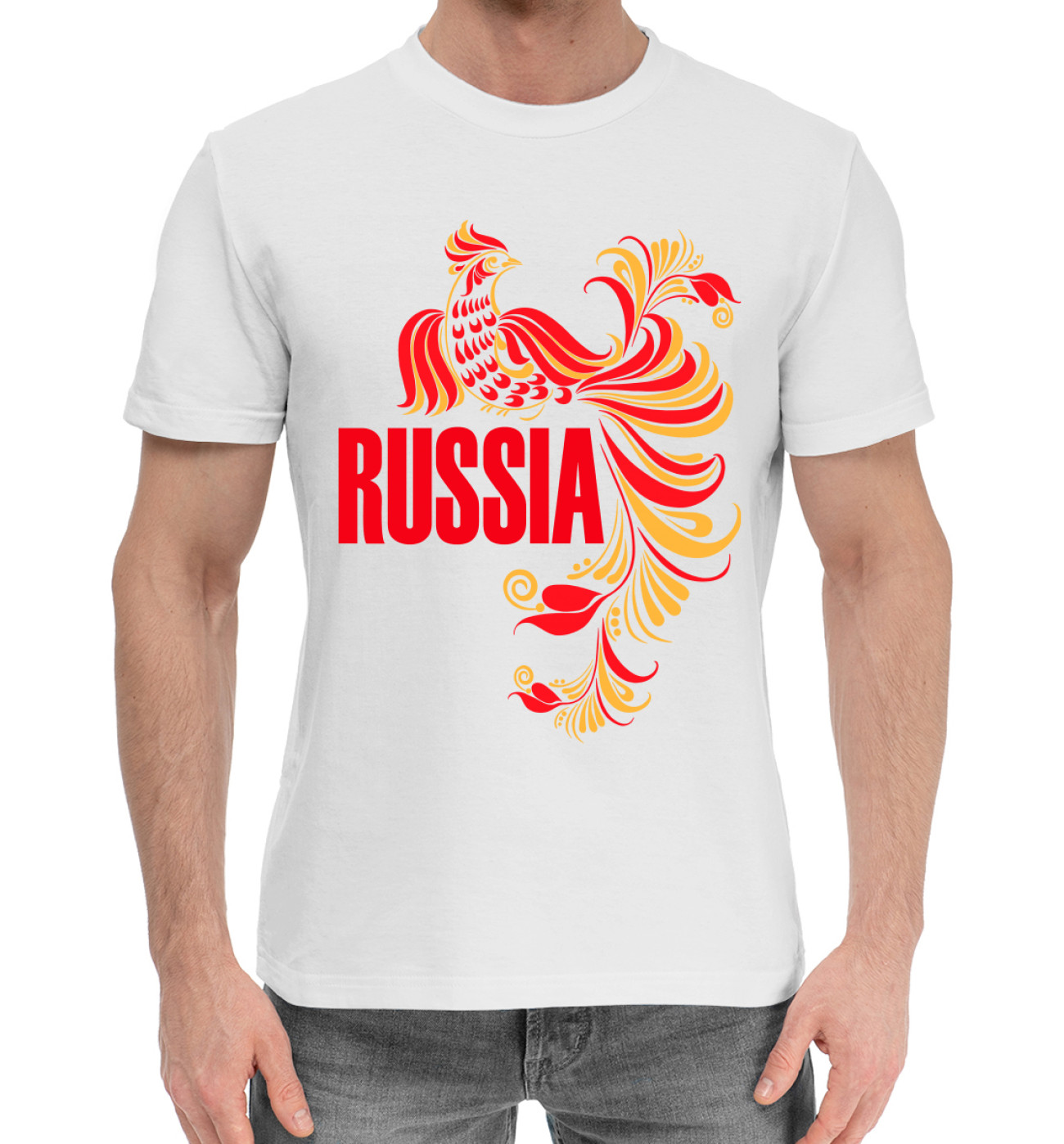 Мужская Хлопковая футболка Россия, артикул: ETN-415849-hfu-2