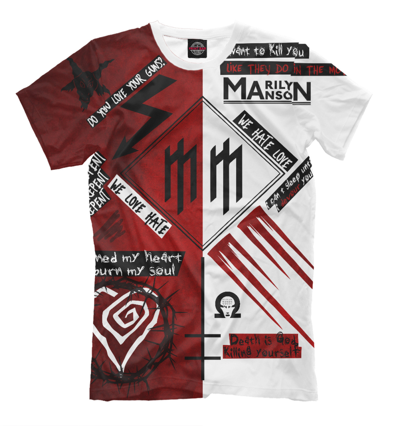 Мужская Футболка Marilyn Manson Logo, артикул: MRM-997232-fut-2