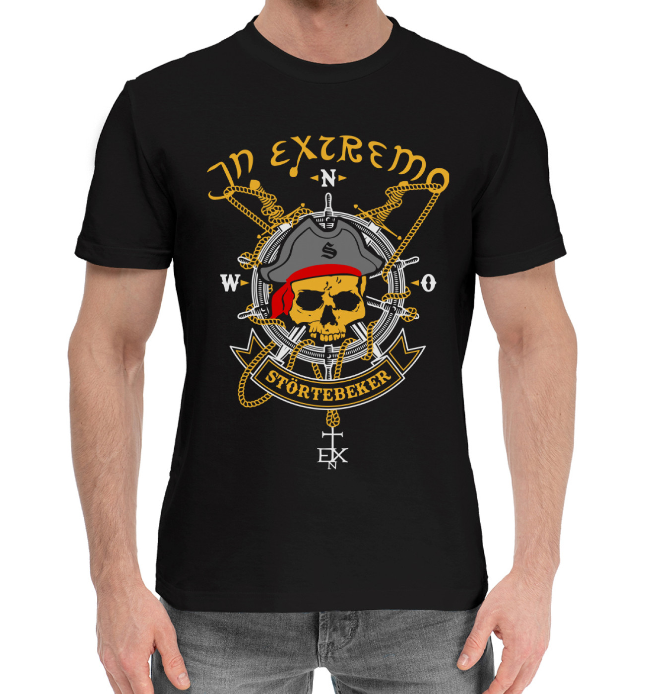 Мужская Хлопковая футболка In Extremo, артикул: INX-655154-hfu-2