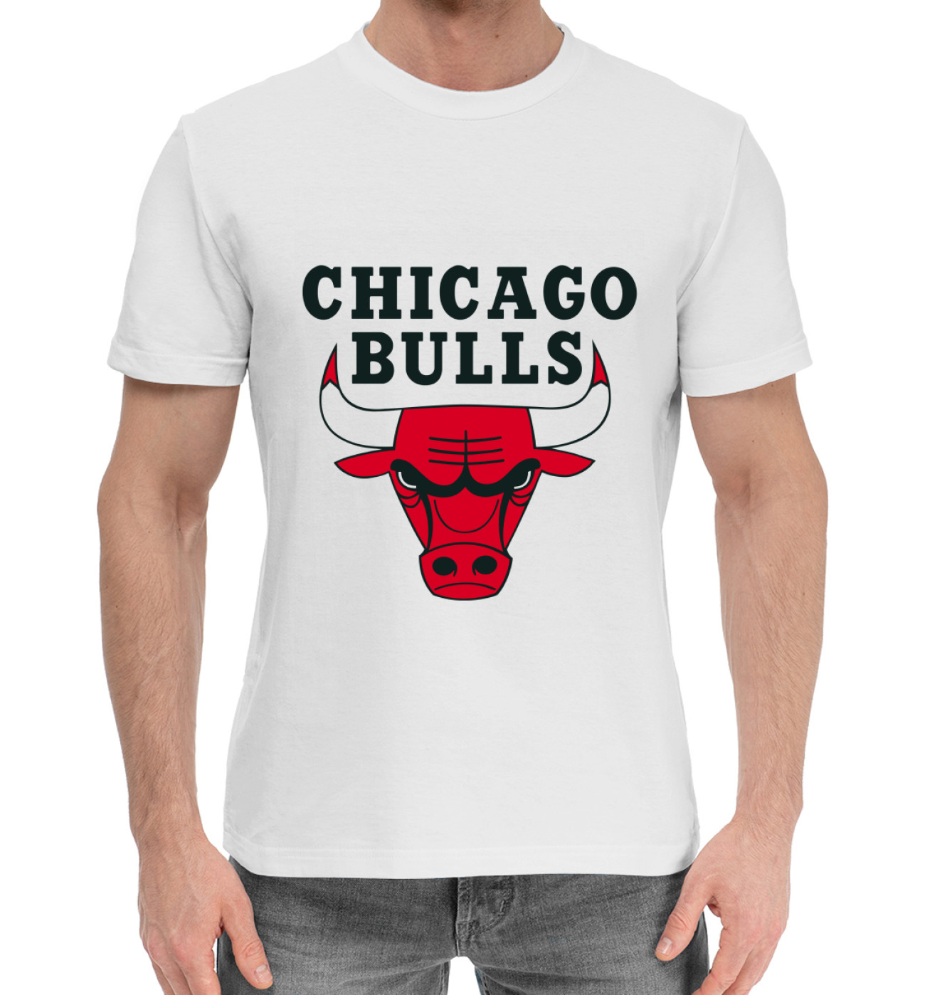 Мужская Хлопковая футболка Chicago Bulls, артикул: MKN-986228-hfu-2