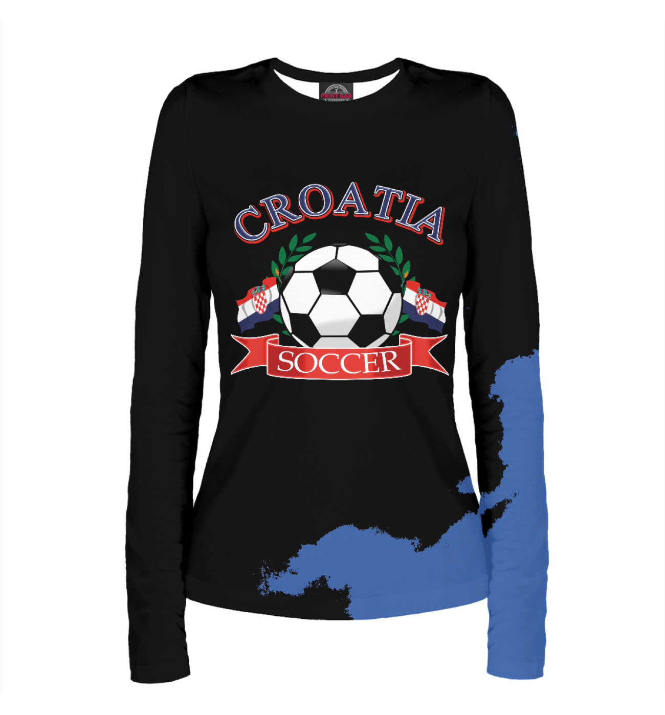Женский Лонгслив Croatia soccer ball, артикул: FTO-670002-lon-1