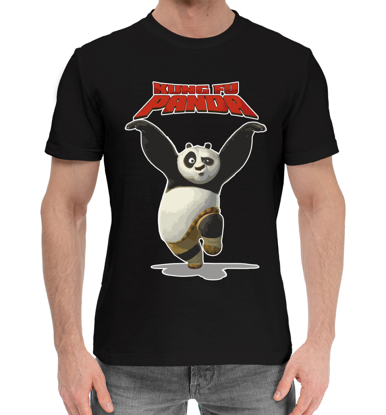 Мужская Хлопковая футболка Кунг-фу Панда, артикул: MFR-150919-hfu-2